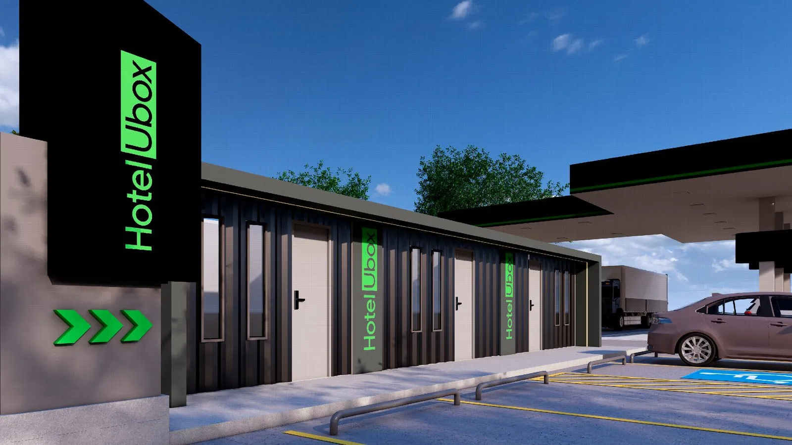 Unidade do HOTEL Ubox: quartos em containers